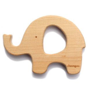 NWT Cheengoo Sustainable Wood Elephant Teether